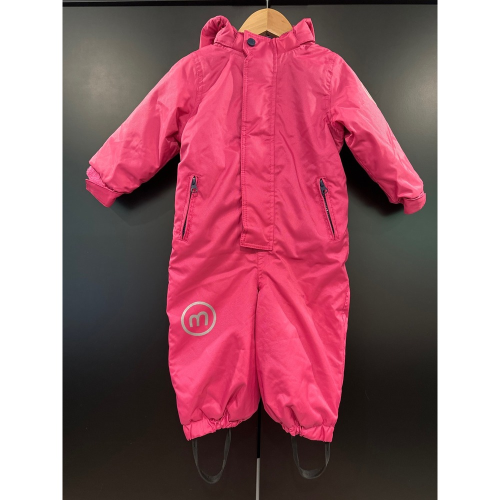 MinyMo Pink Waterproof Snowsuit Polar Fleece Like New Size 12M